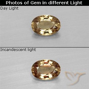 0.57ct Natural Marrom dourado Granada que muda de cor, oval, VVS