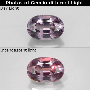 Granada de mudança de cor multicolorido natural 0,77ct, corte oval, VVS-VS