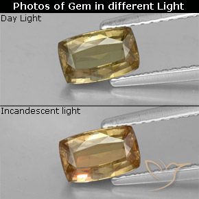 0.87ct Natural Marrom dourado Granada que muda de cor, Almofada, VS
