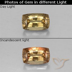 0.97ct Natural Marrom dourado Granada que muda de cor, Almofada, VS-SI