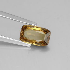 Granada de mudança de cor dourado natural 1,11ct, almofada cortada, VVS-VS