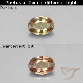 0.50ct Natural Marrom dourado Granada que muda de cor, oval, VVS-VS
