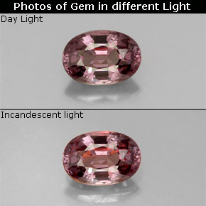 Granada de mudança de cor multicolorido natural 0,62ct, corte oval, VVS-VS