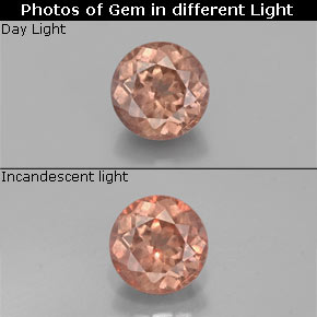 Granada de mudança de cor mudança de cor natural 0,45ct, corte redondo, VS-SI