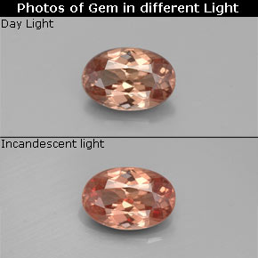 Granada de mudança de cor mudança de cor natural 0,55ct, corte oval, VS