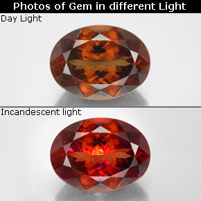 Granada de mudança de cor multicolorido natural 11,34ct, corte oval, VS-SI
