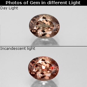 Granada de mudança de cor mudança de cor natural 1,11ct, corte oval, VS