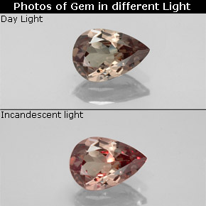 Granada de mudança de cor mudança de cor natural 0,80ct, formato de pêra, VVS-VS