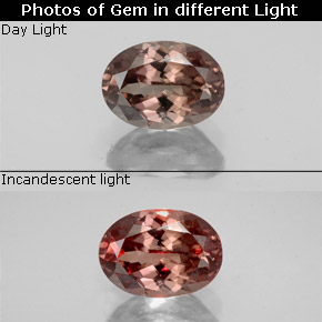 Granada de mudança de cor multicolorido natural 1,27ct, corte oval, VS