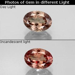 Granada de mudança de cor marrom natural 1,10ct, corte oval, VS