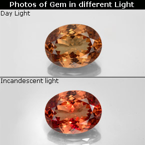 Granada de mudança de cor multicolorido natural 5,98ct, corte oval, VS-SI
