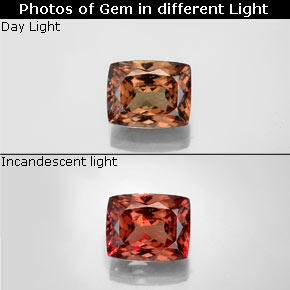 Granada de mudança de cor multicolorido natural 4,00ct, almofada cortada, VS