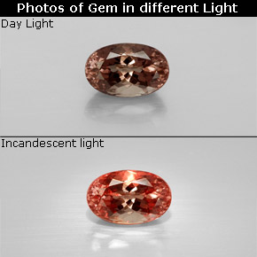 Granada de mudança de cor multicolorido natural 1,68ct, corte oval, VS