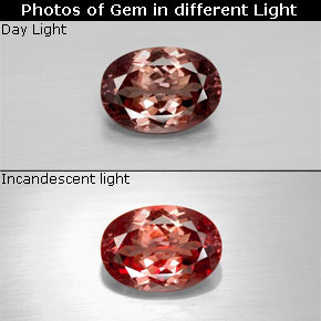Granada de mudança de cor multicolorido natural 2,85ct, corte oval, VS