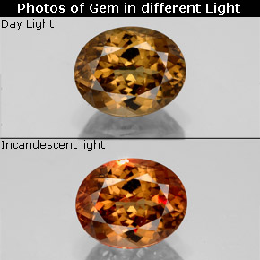 Granada de mudança de cor multicolorido natural 2,72ct, corte oval, VVS-VS