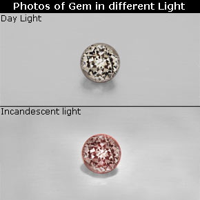 Granada de mudança de cor multicolorido natural 0,38ct, corte redondo, VS