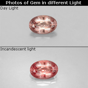 Granada de mudança de cor multicolorido natural 0,54ct, corte oval, VS