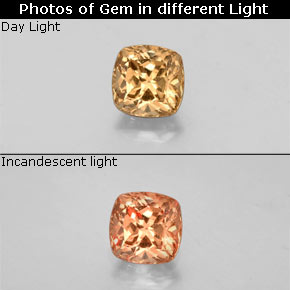 Granada de mudança de cor multicolorido natural 0,46ct, almofada cortada, VS