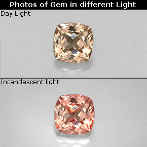 Granada de mudança de cor multicolorido natural 0,51ct, almofada cortada, VS