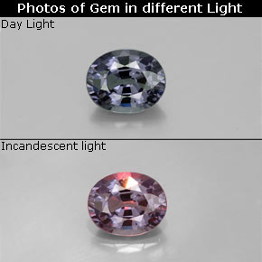 Granada de mudança de cor multicolorido natural 0,85ct, corte oval, VVS