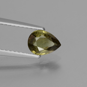 Granada de mudança de cor multicolorido natural 0,83ct, formato de pêra, VS