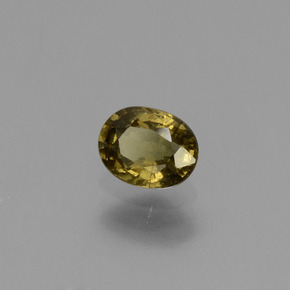Granada de mudança de cor amarelo natural 0,62ct, corte oval, VS