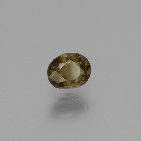 Granada de mudança de cor amarelo natural 0,57ct, corte oval, VS