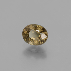 Granada de mudança de cor marrom natural 0,81ct, corte oval, VS