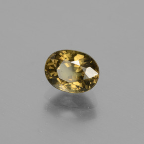 Granada que muda de cor Castanho Dourado Esverdeado Natural 1.34ct, Corte Oval, VS-SI