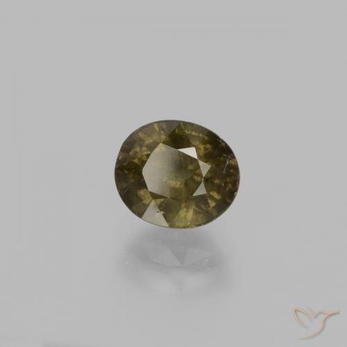 Granada de mudança de cor marrom natural 1,33ct, corte oval, VS-SI