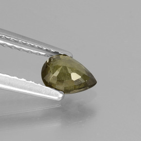 Granada de mudança de cor multicolorido natural 0,50ct, formato de pêra, VS