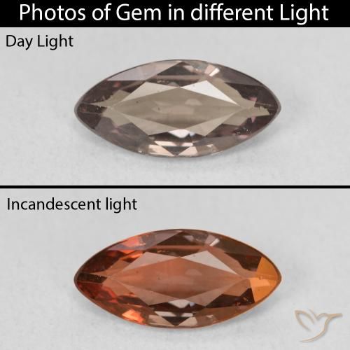 1.23ct Natural Castanho claro médio Granada que muda de cor, Marquesa, VVS-VS