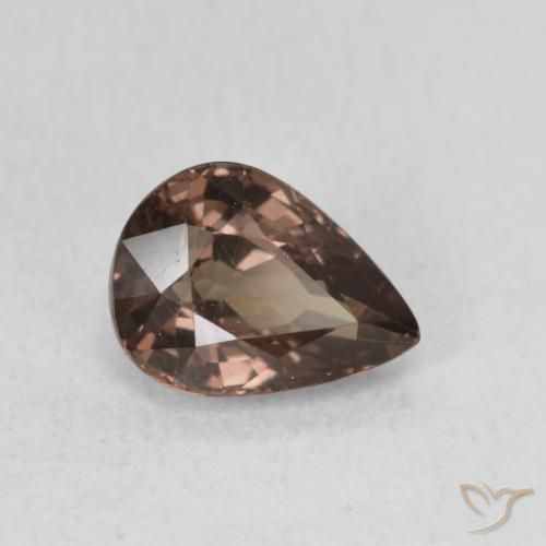 Granada que muda de cor Castanho claro médio Natural 1.23ct, Formato de pêra, VVS-VS