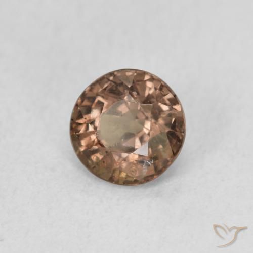 Granada de mudança de cor marrom natural 0,92ct, corte redondo, VS