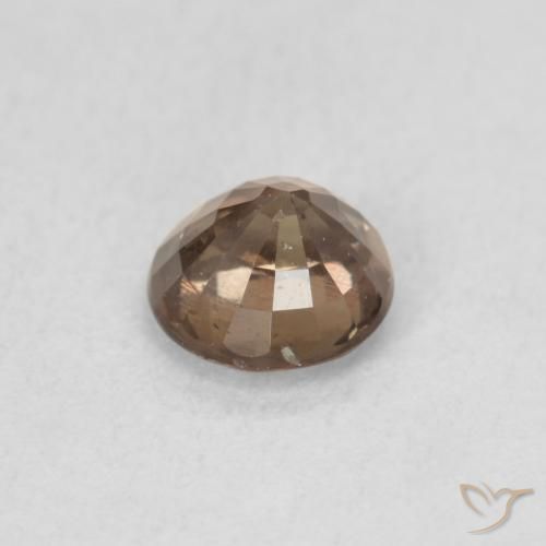 Granada de mudança de cor marrom natural 0,92ct, corte redondo, VS
