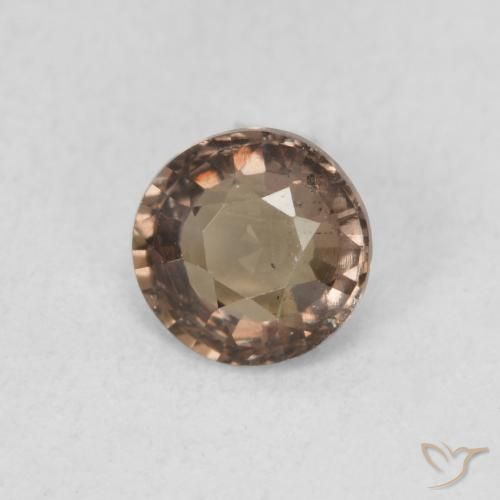 Granada de mudança de cor marrom natural 0,90ct, corte redondo, VS