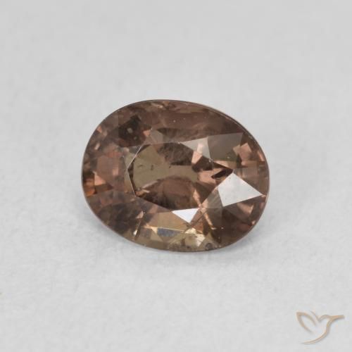 Granada que muda de cor Castanho claro médio Natural 1.29ct, oval, VS