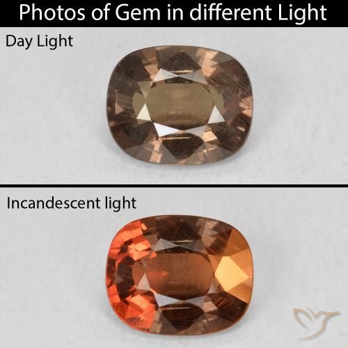 1.62ct Natural Gingerbread Marrom Granada que muda de cor, Almofada, VS