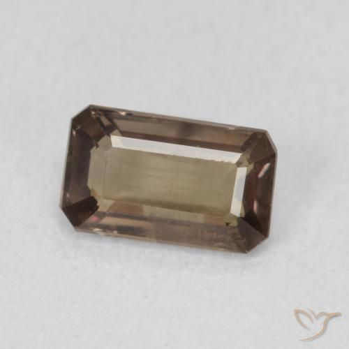 Granada que muda de cor Medium Dark-Brown Natural 1.02ct, Corte Octógono / Esmeralda, VS