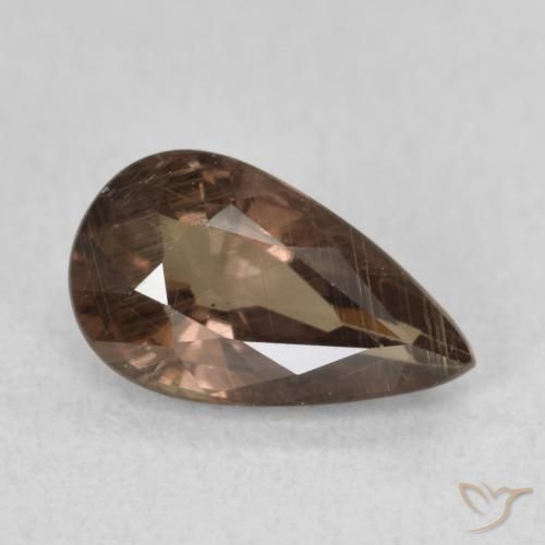 Granada que muda de cor Marrom escuro Natural 1.41ct, Formato de pêra, VS