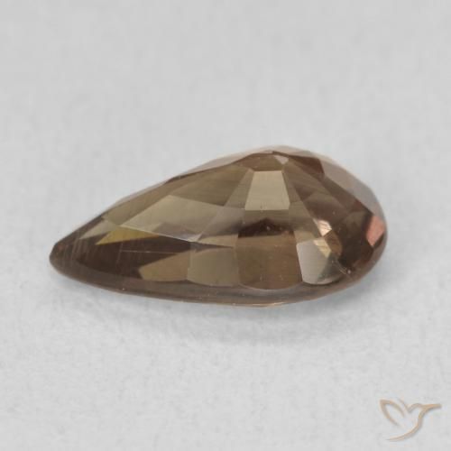 Granada que muda de cor Marrom escuro Natural 1.41ct, Formato de pêra, VS