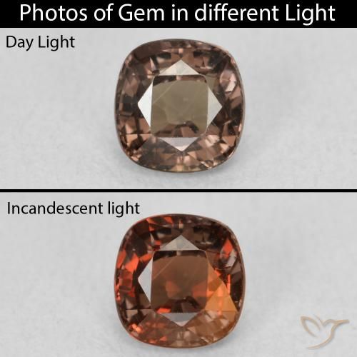 1.06ct Natural Gingerbread Marrom Granada que muda de cor, Almofada, VS