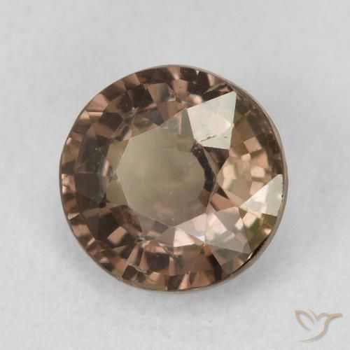 Granada que muda de cor Castanho claro médio Natural 1.20ct, Redondo, VVS-VS
