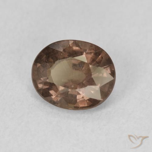Granada que muda de cor Castanho claro médio Natural 1.07ct, oval, VS