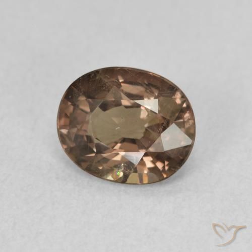 Granada que muda de cor Castanho claro médio Natural 1.16ct, oval, VS