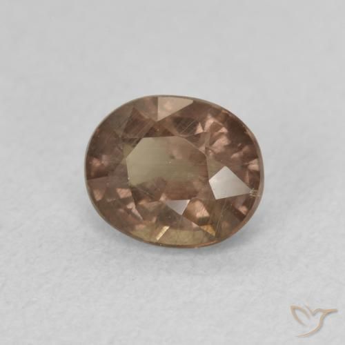 Granada que muda de cor Castanho claro médio Natural 1.21ct, oval, VS