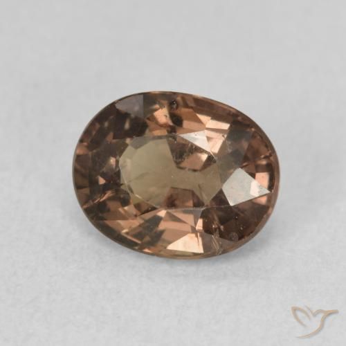 Granada que muda de cor Castanho claro médio Natural 1.39ct, oval, VS