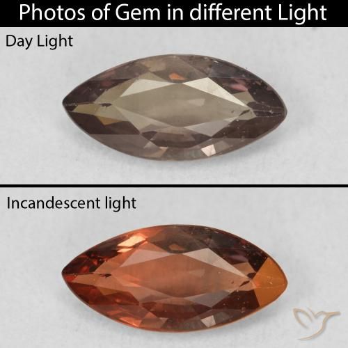 1.03ct Natural Marrom escuro Granada que muda de cor, Marquesa, VVS-VS