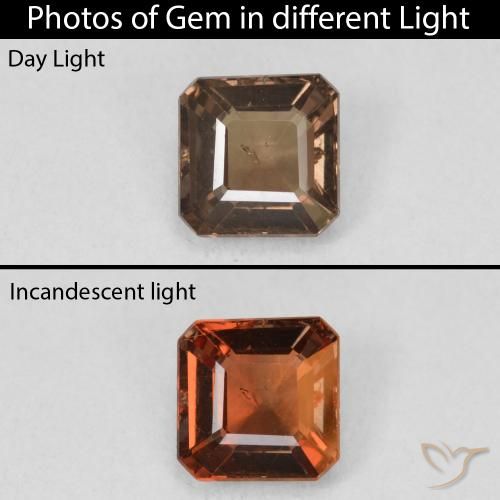 1.32ct Natural Marrom escuro Granada que muda de cor, Corte Esmeralda, VS