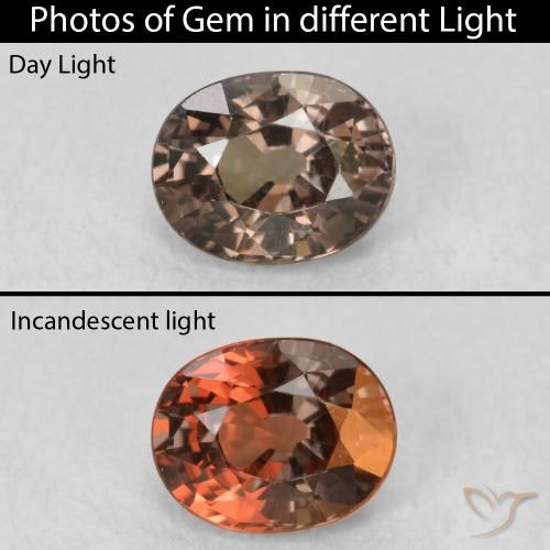 1.05ct Natural Marrom escuro Granada que muda de cor, oval, VVS